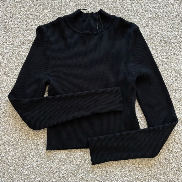 Black Sweater Mock Neck Long Sleeve - Picture 3 of 3